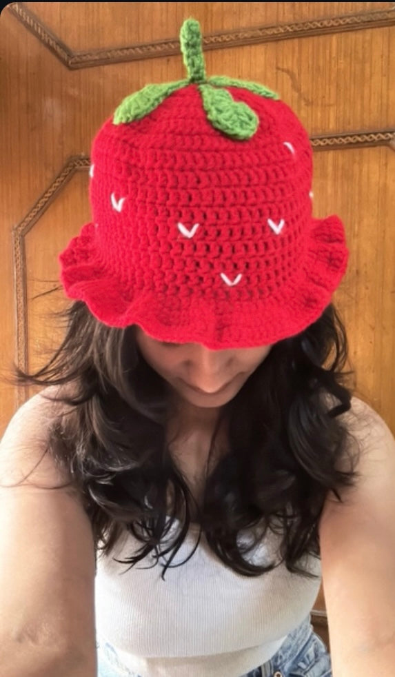 Strawberry bucket hat
