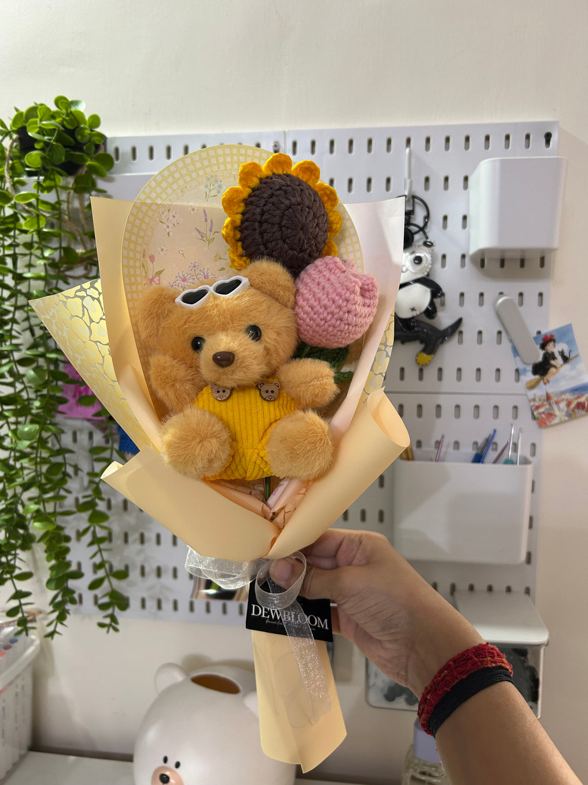 Teddy Bear & Sunflower Plushie Bouquet
