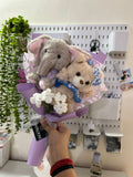Elephant & Teddy Bear Plushie Bouquet