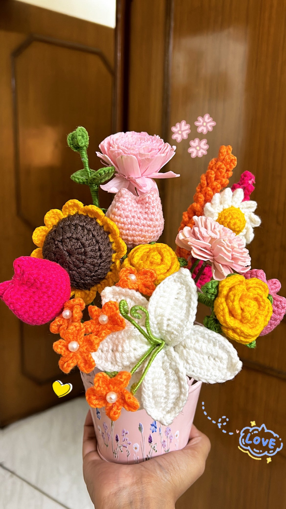 Pink Flower Basket
