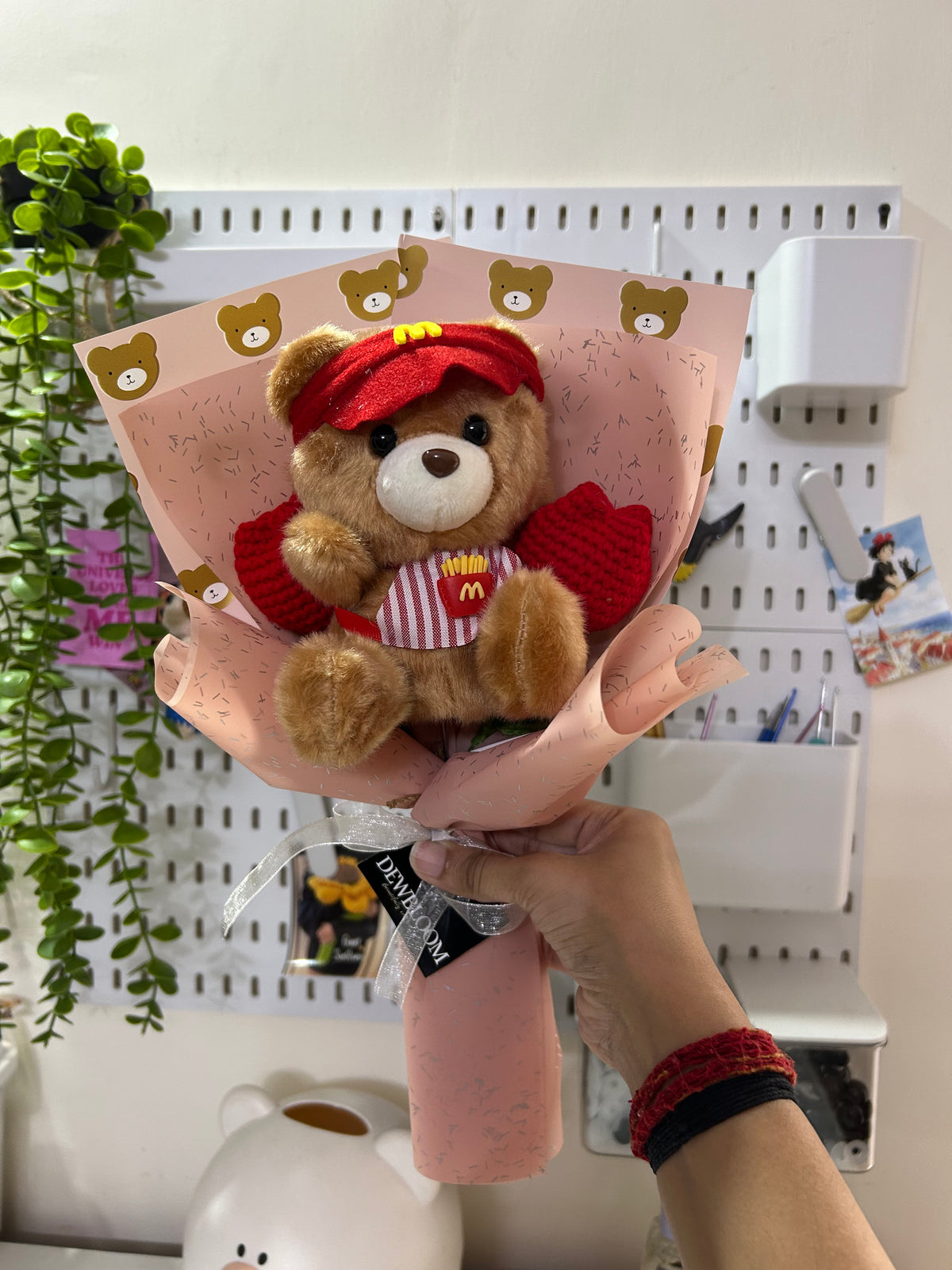 Teddy Bear Plushie Bouquet - (Red)