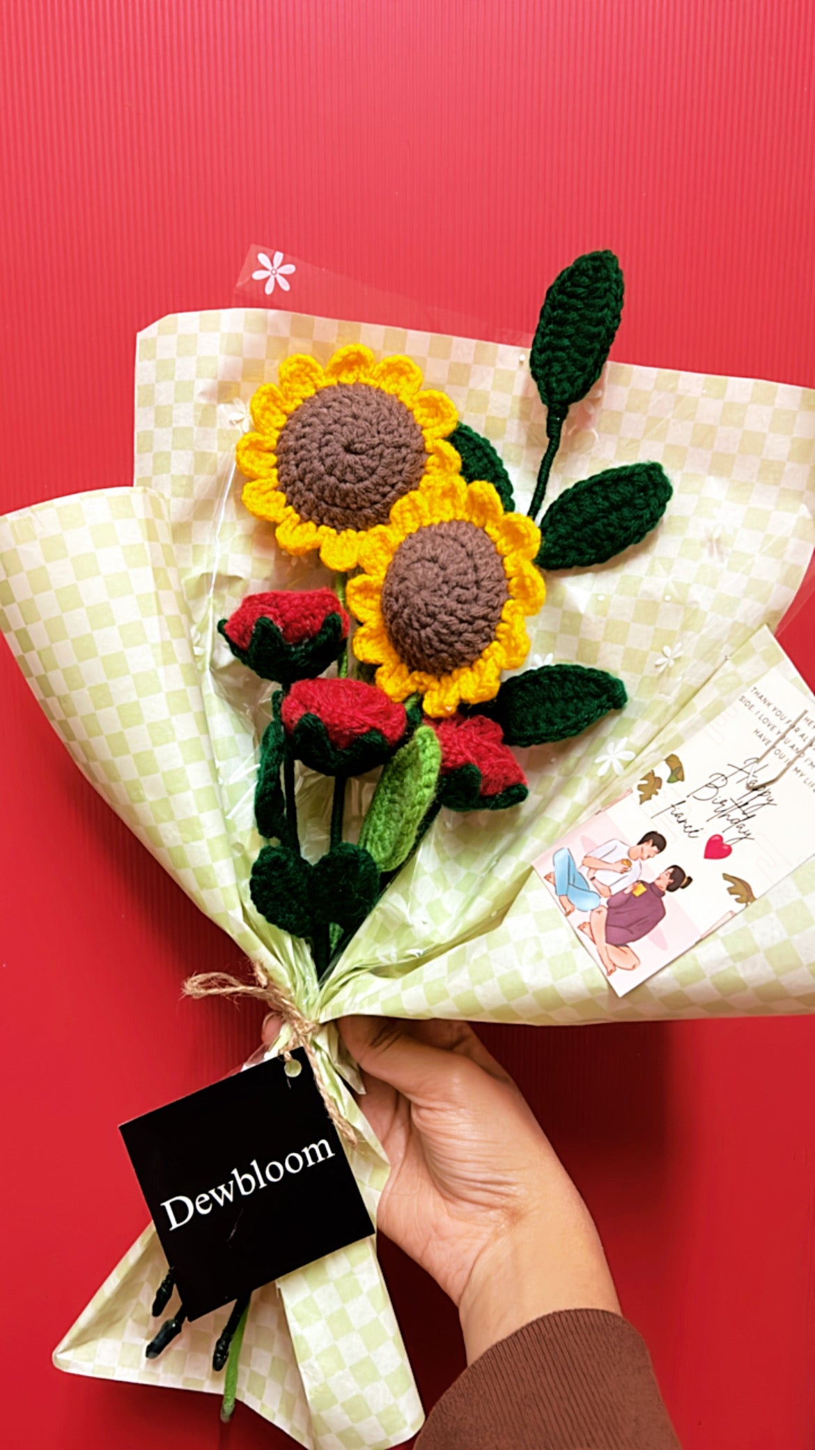 Sunflower and Rose Bouquet with Personalized Note