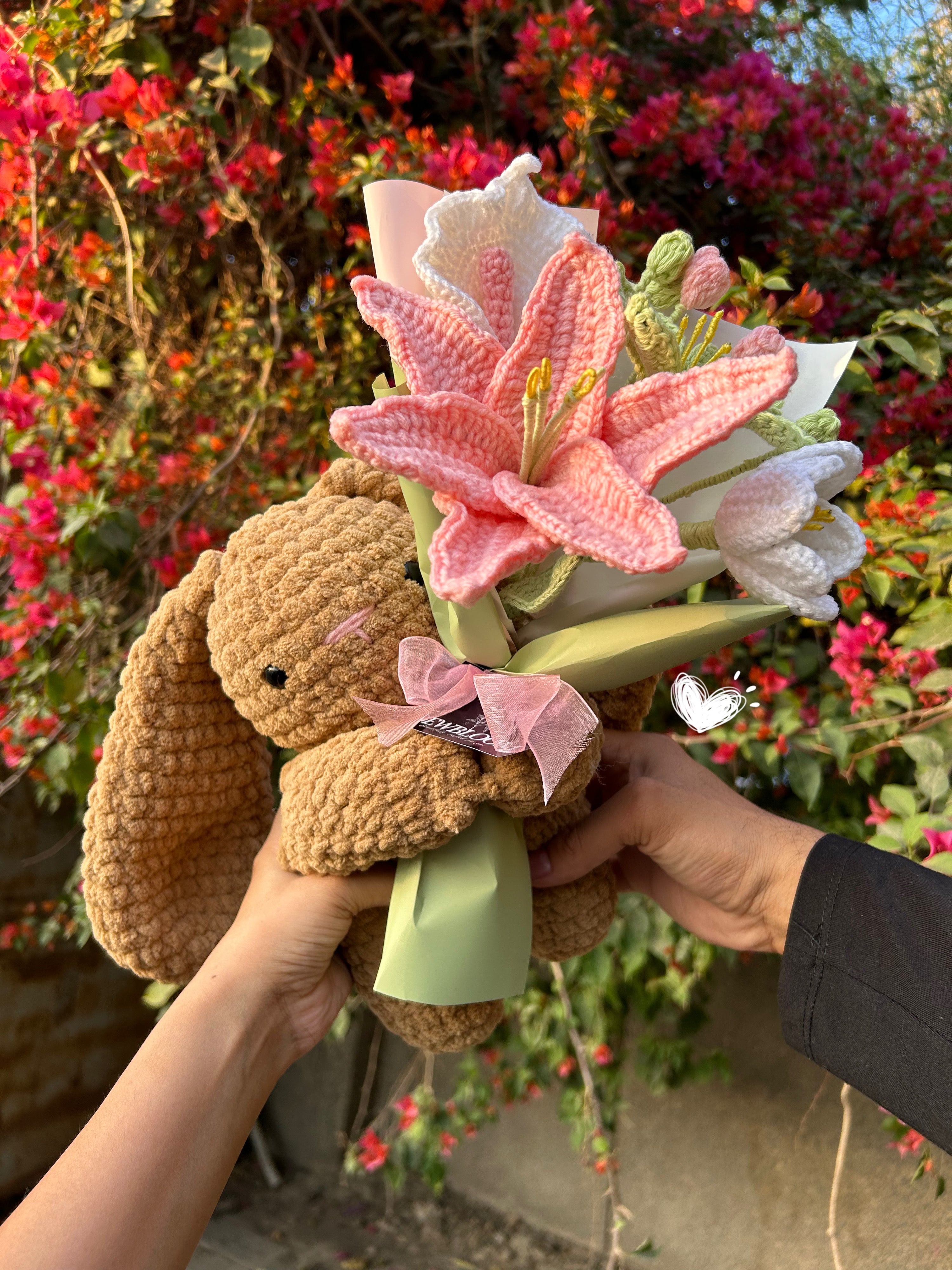 Bunny holding Bouquet